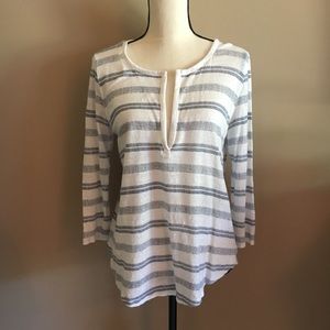 Athleta breezy striped, v-neck top